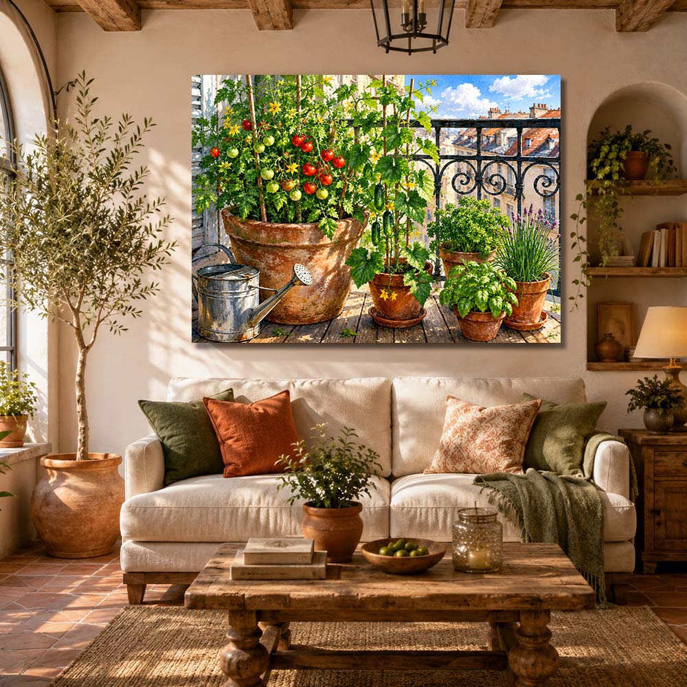 5D Diamond Painting – Mediterraner Balkongarten