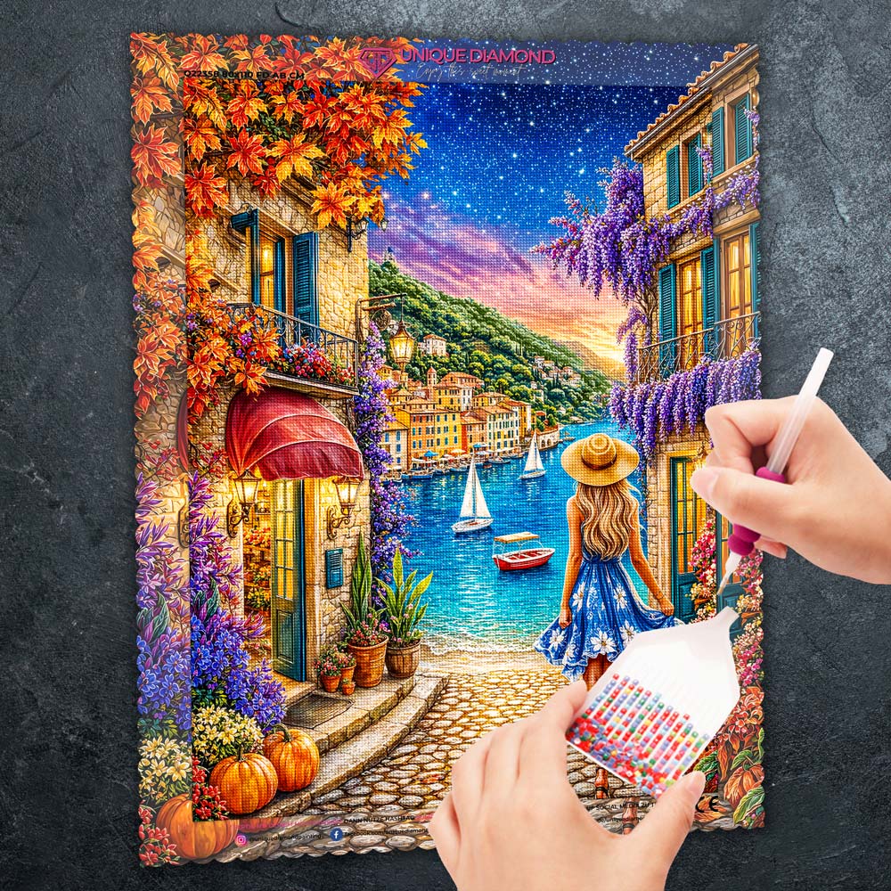 5D Diamond Painting – Mediterraner Hafen