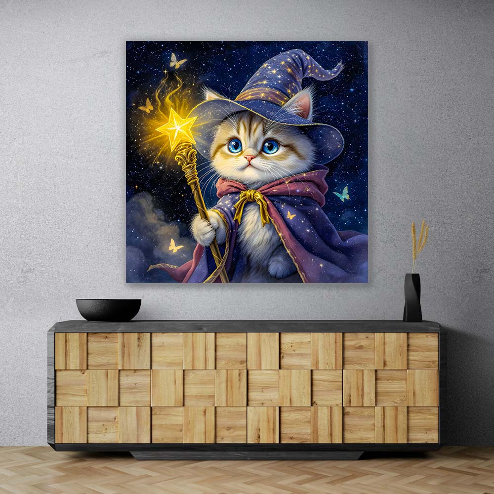 5D Diamond Painting – Merlinchen Die Zauberkatze der Sterne Unique-Diamond