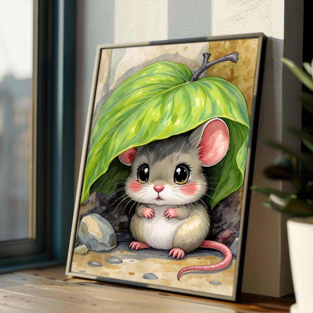 5D Diamond Painting – Minimaus unter dem Blattdach, Unique-Diamond