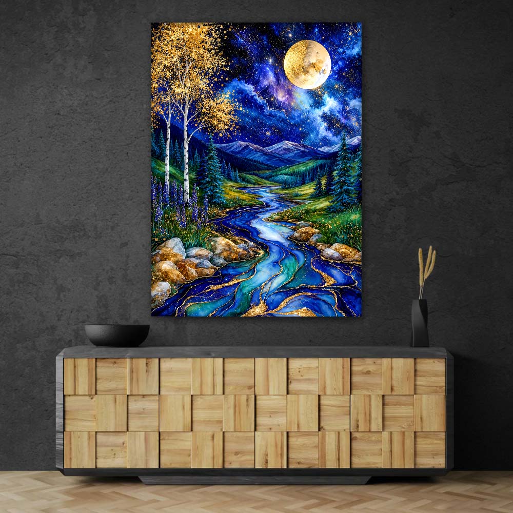 5D Diamond Painting – Mondfluss der Ewigkeit