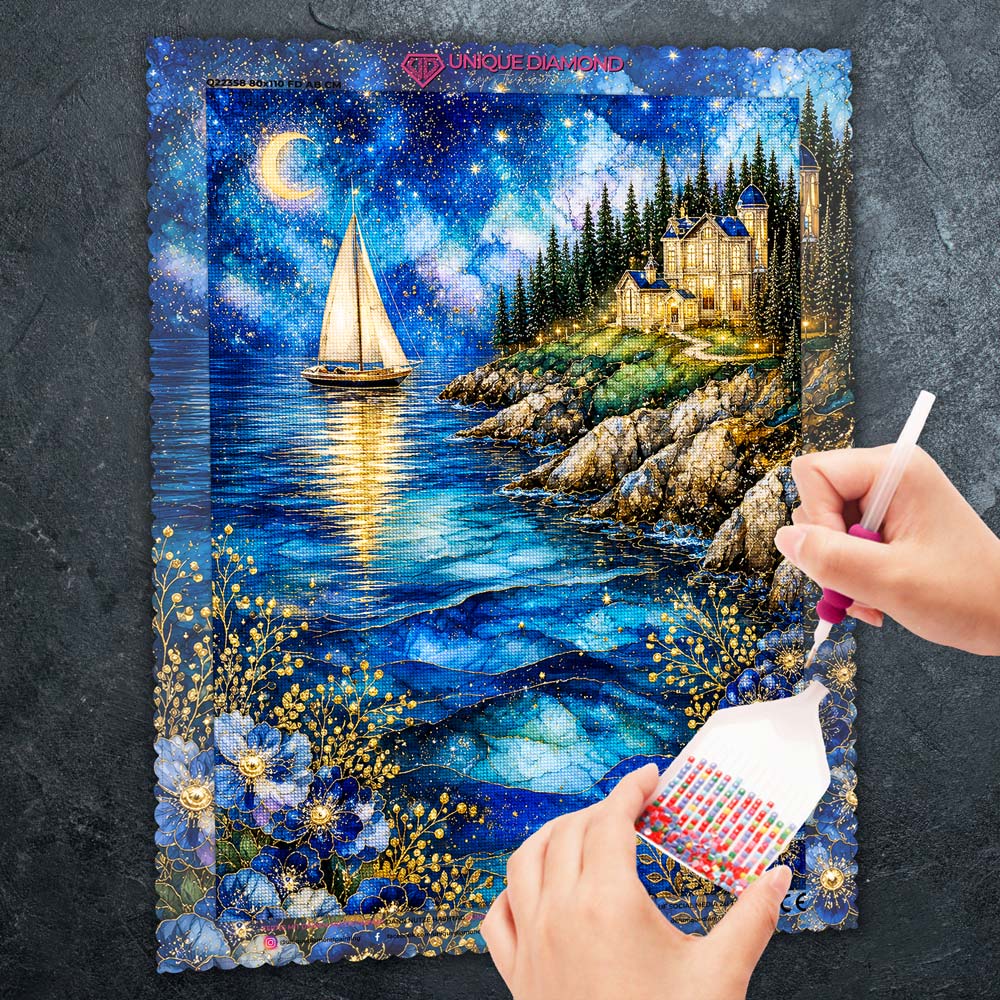 5D Diamond Painting – Mondlicht über dem Azurkap