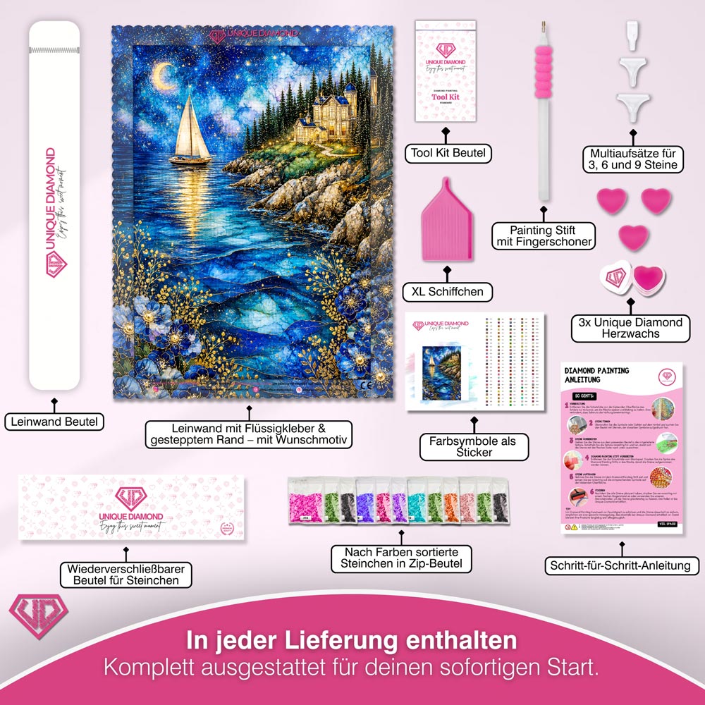 5D Diamond Painting – Mondlicht über dem Azurkap
