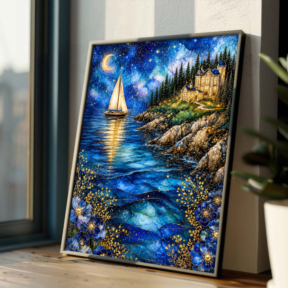 5D Diamond Painting – Mondlicht über dem Azurkap