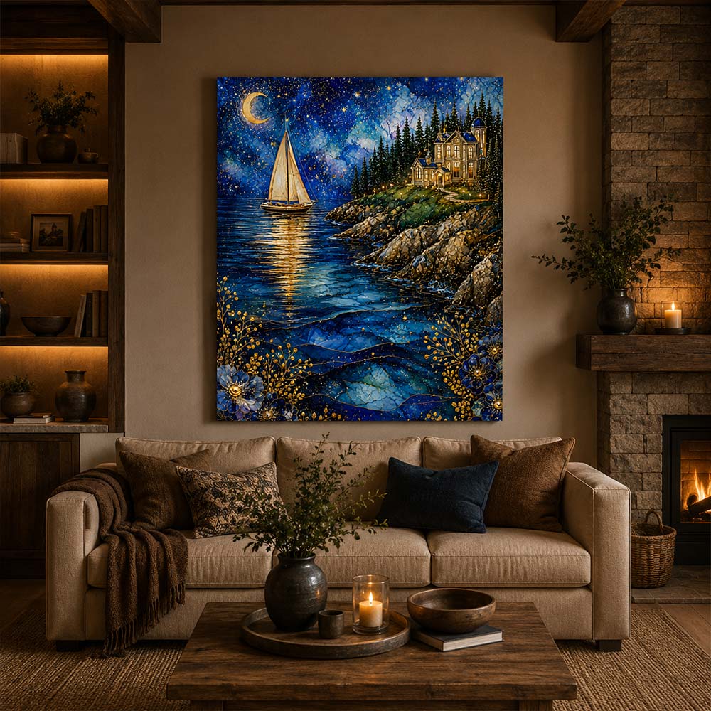 5D Diamond Painting – Mondlicht über dem Azurkap