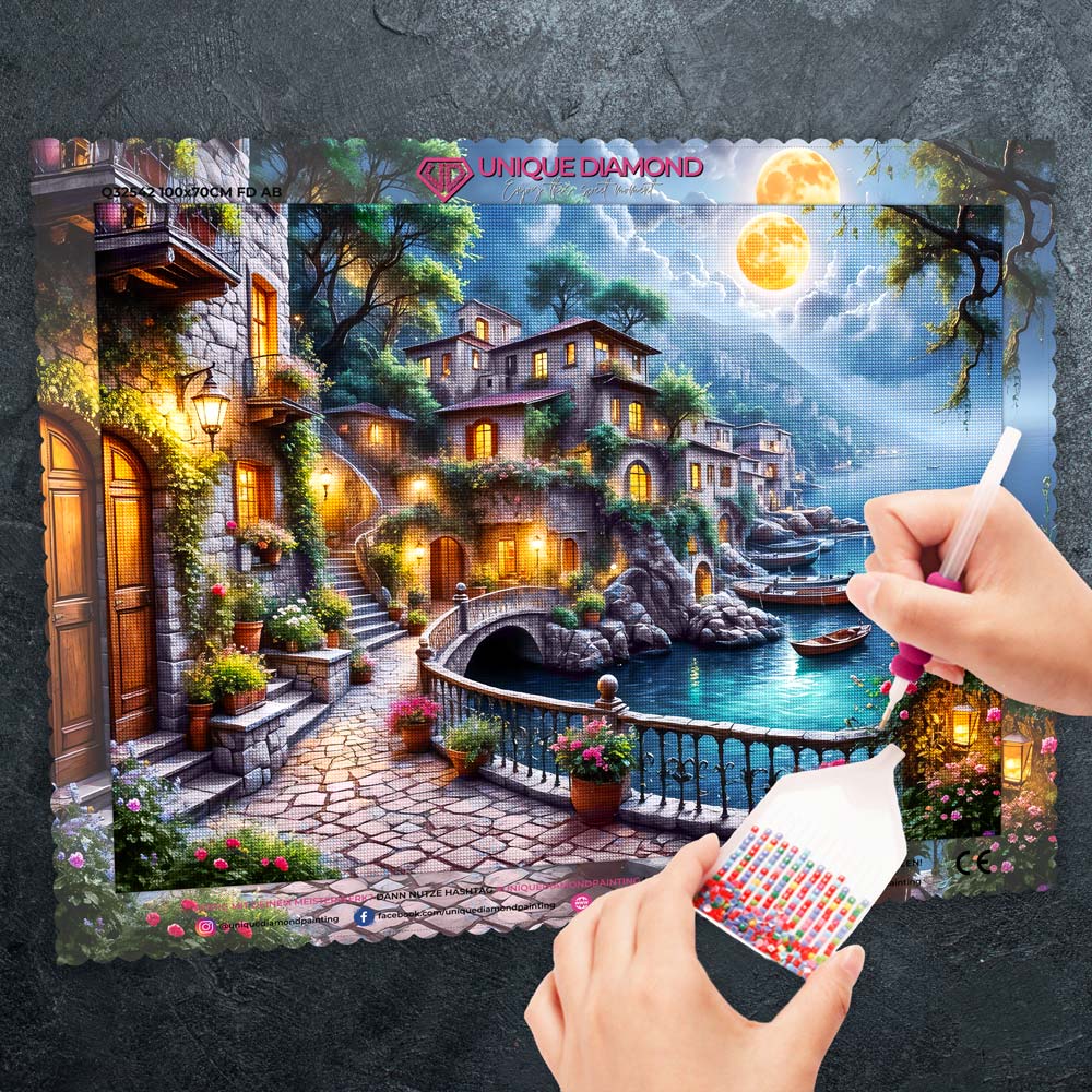 5D Diamond Painting – Moonlight by the Sea Unique-Diamond