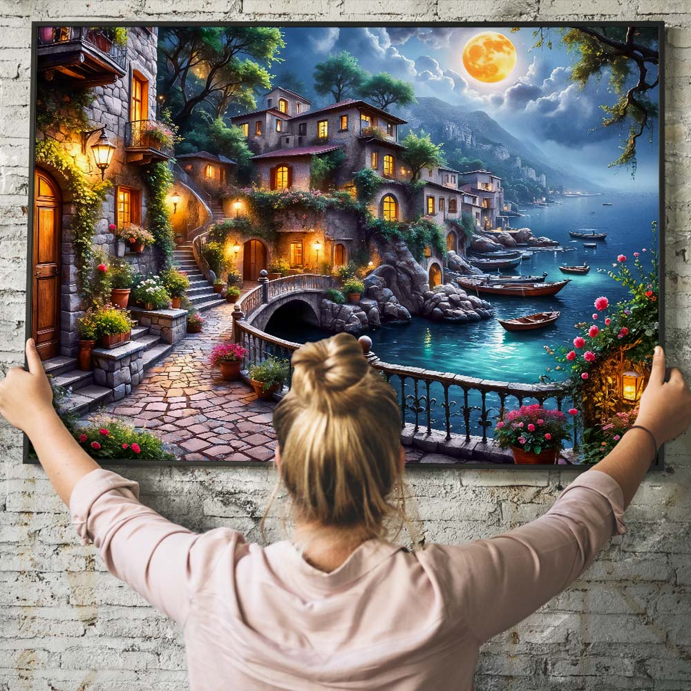 5D Diamond Painting – Moonlight by the Sea Unique-Diamond