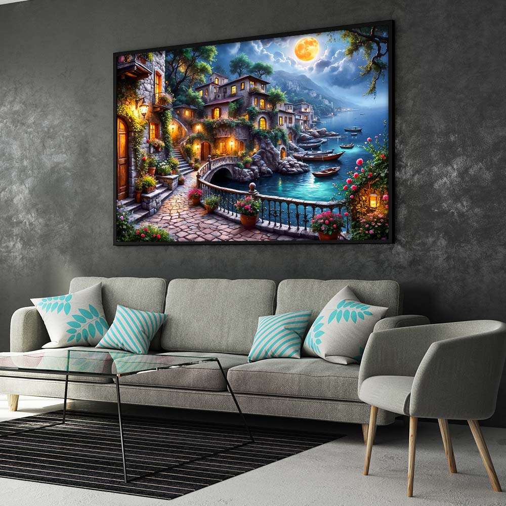 5D Diamond Painting – Moonlight by the Sea Unique-Diamond