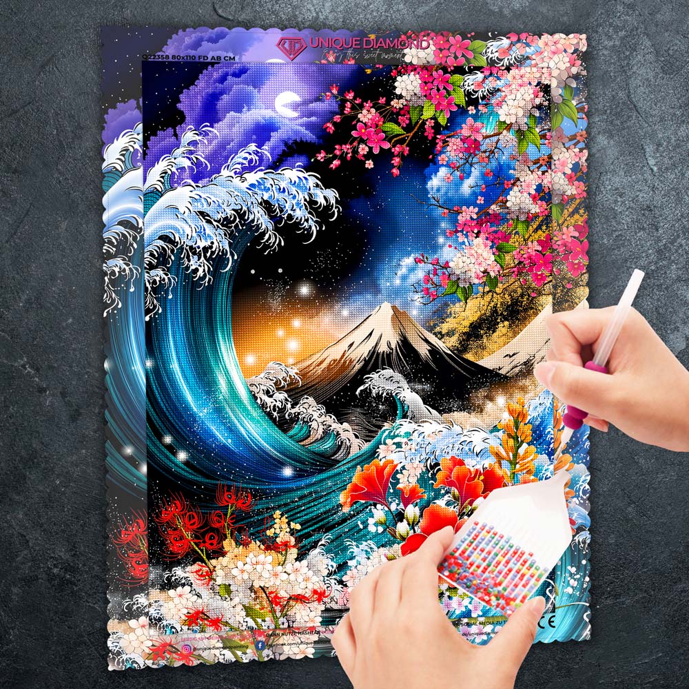 5D Diamond Painting – Moonwave Sakura Eclipse