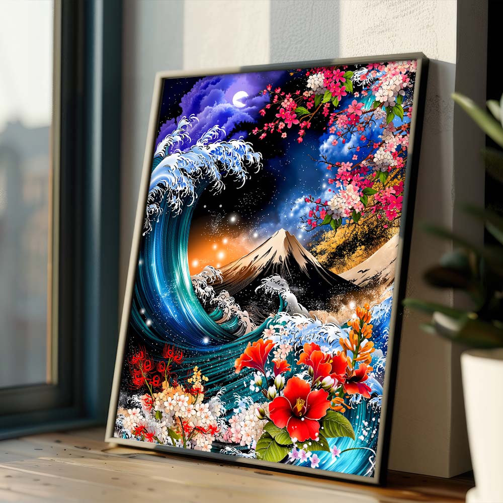 5D Diamond Painting – Moonwave Sakura Eclipse