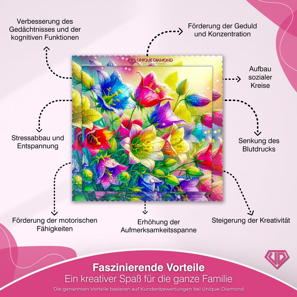 5D Diamond Painting – Morgenglanz im Blütengarten