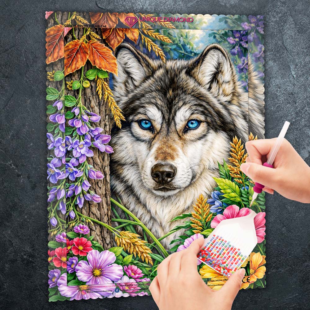 5D Diamond Painting – Mystic Forest Wolf