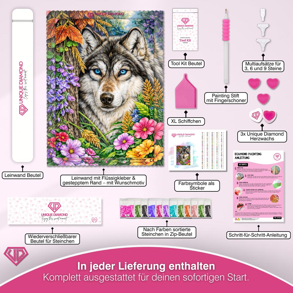 5D Diamond Painting – Mystic Forest Wolf