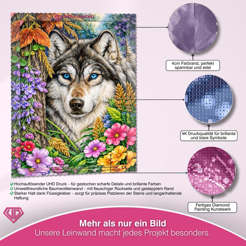5D Diamond Painting – Mystic Forest Wolf