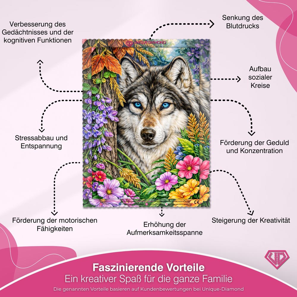 5D Diamond Painting – Mystic Forest Wolf