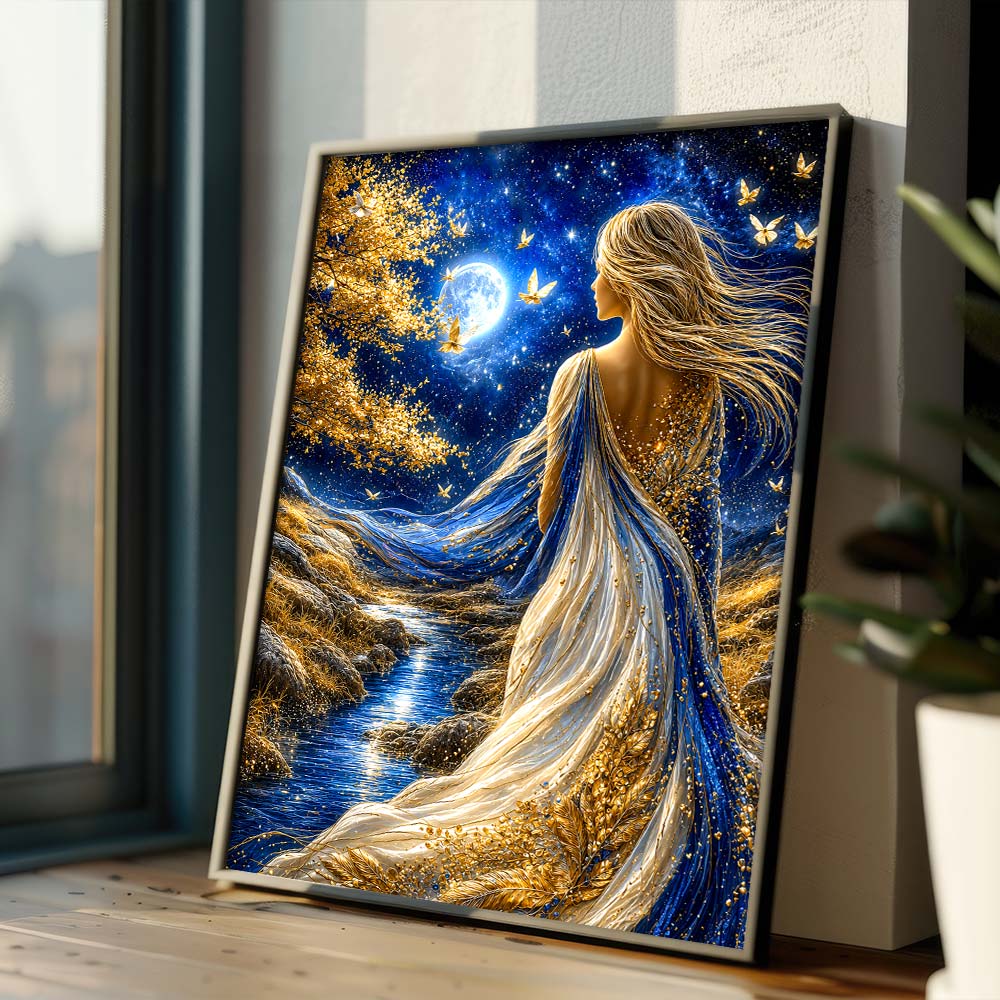 5D Diamond Painting – Nocturne in Saphir und Gold