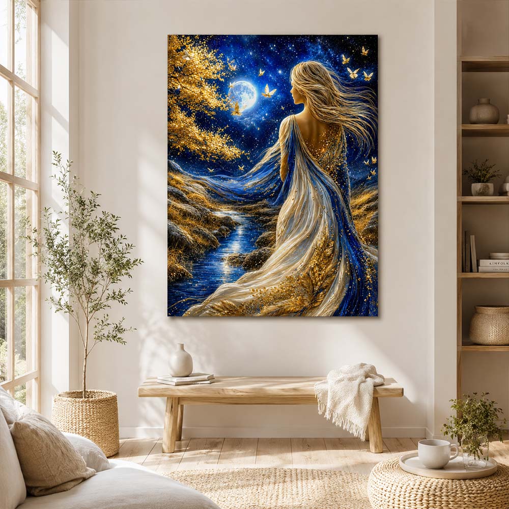 5D Diamond Painting – Nocturne in Saphir und Gold
