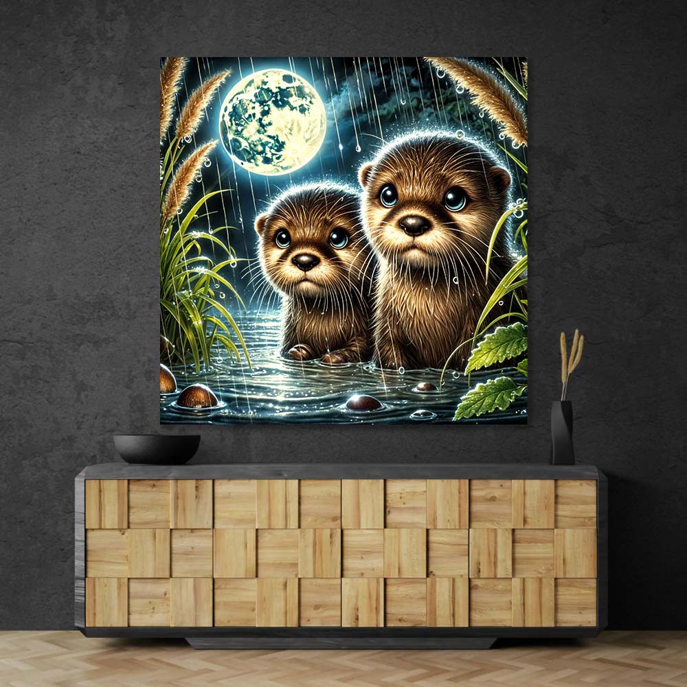 5D Diamond Painting – Otterträume im Mondlicht Unique-Diamond