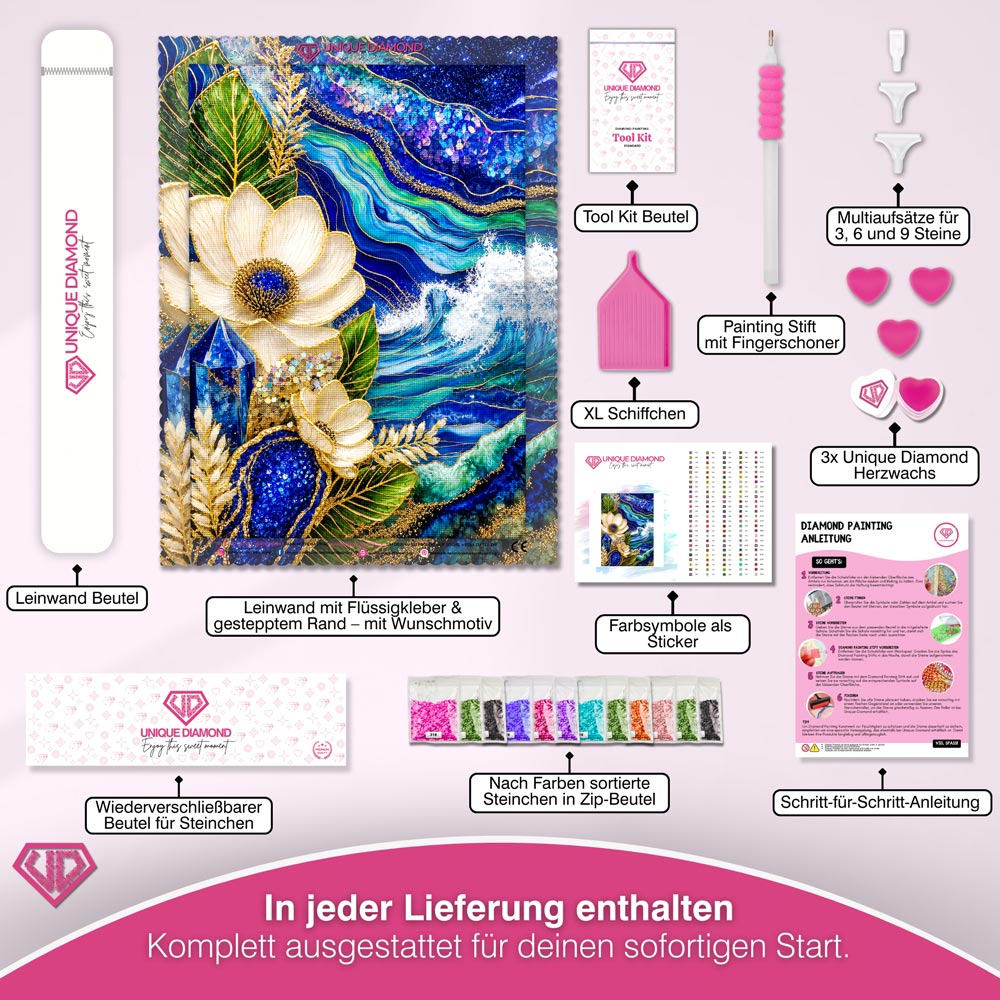 5D Diamond Painting – Ozean der Saphirträume