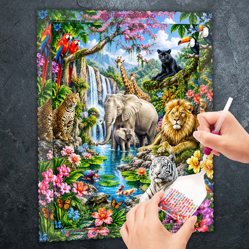 5D Diamond Painting – Paradies der Wildtiere