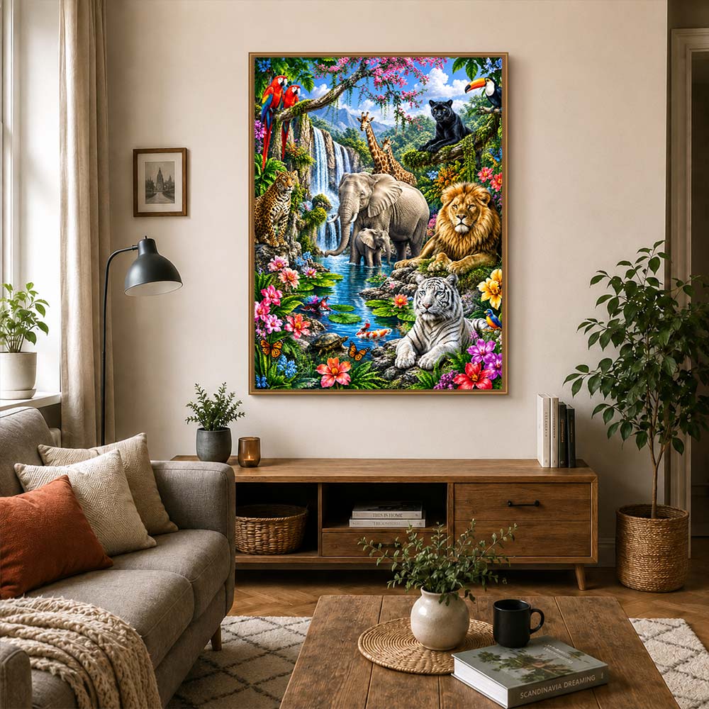 5D Diamond Painting – Paradies der Wildtiere