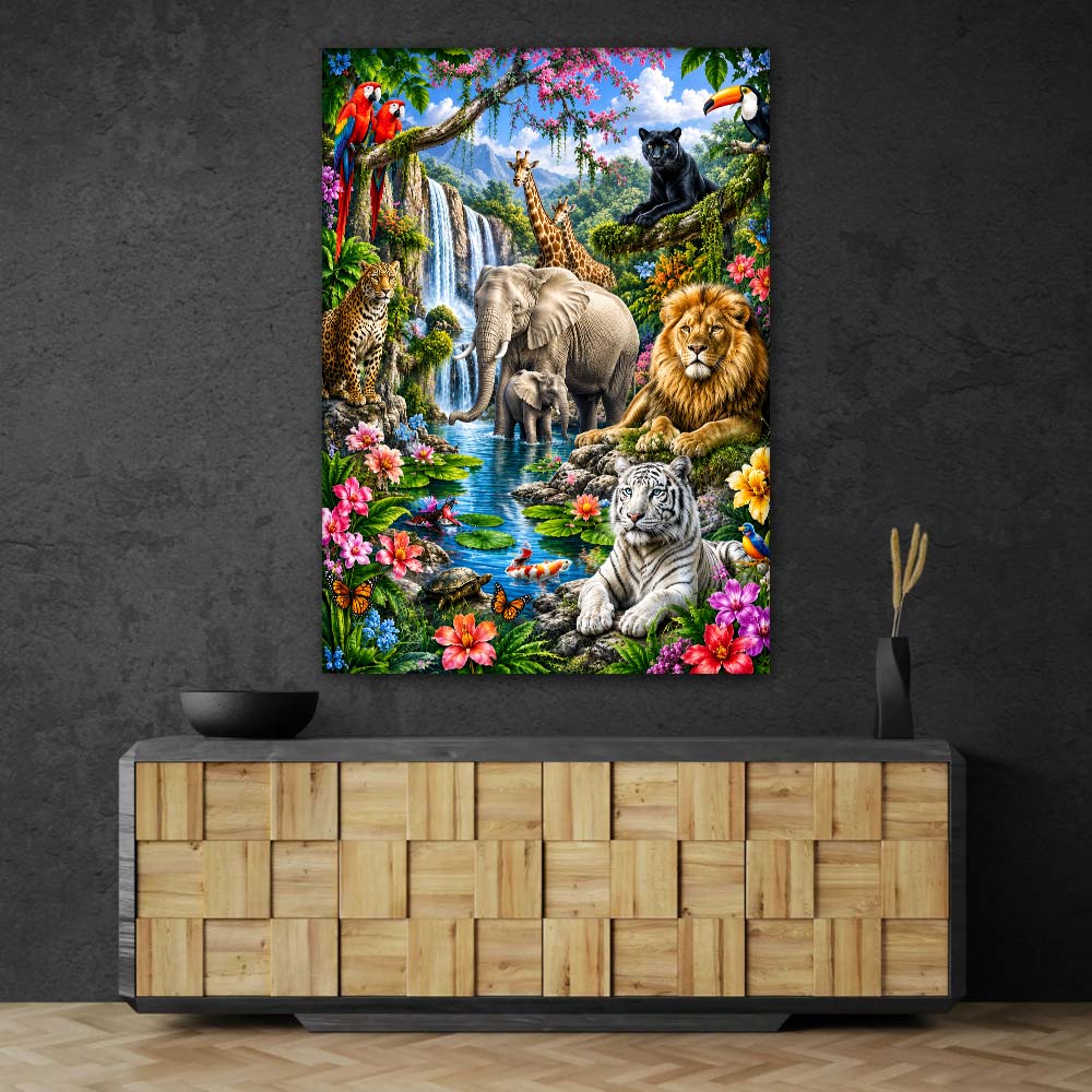5D Diamond Painting – Paradies der Wildtiere