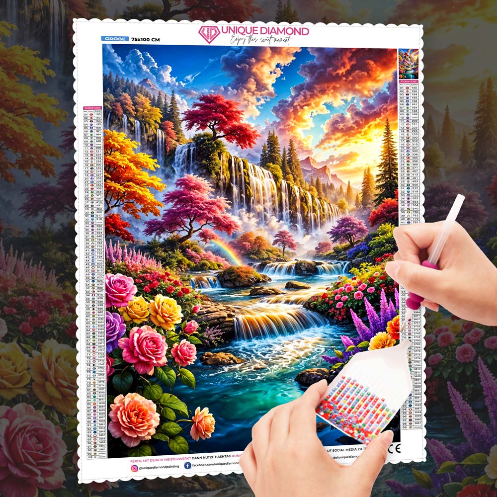 5D Diamond Painting – Paradies der fließenden Farben, unique-diamond