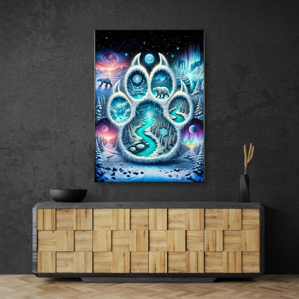 5D Diamond Painting – Pfotenspur des Nordlichts, unique-diamond