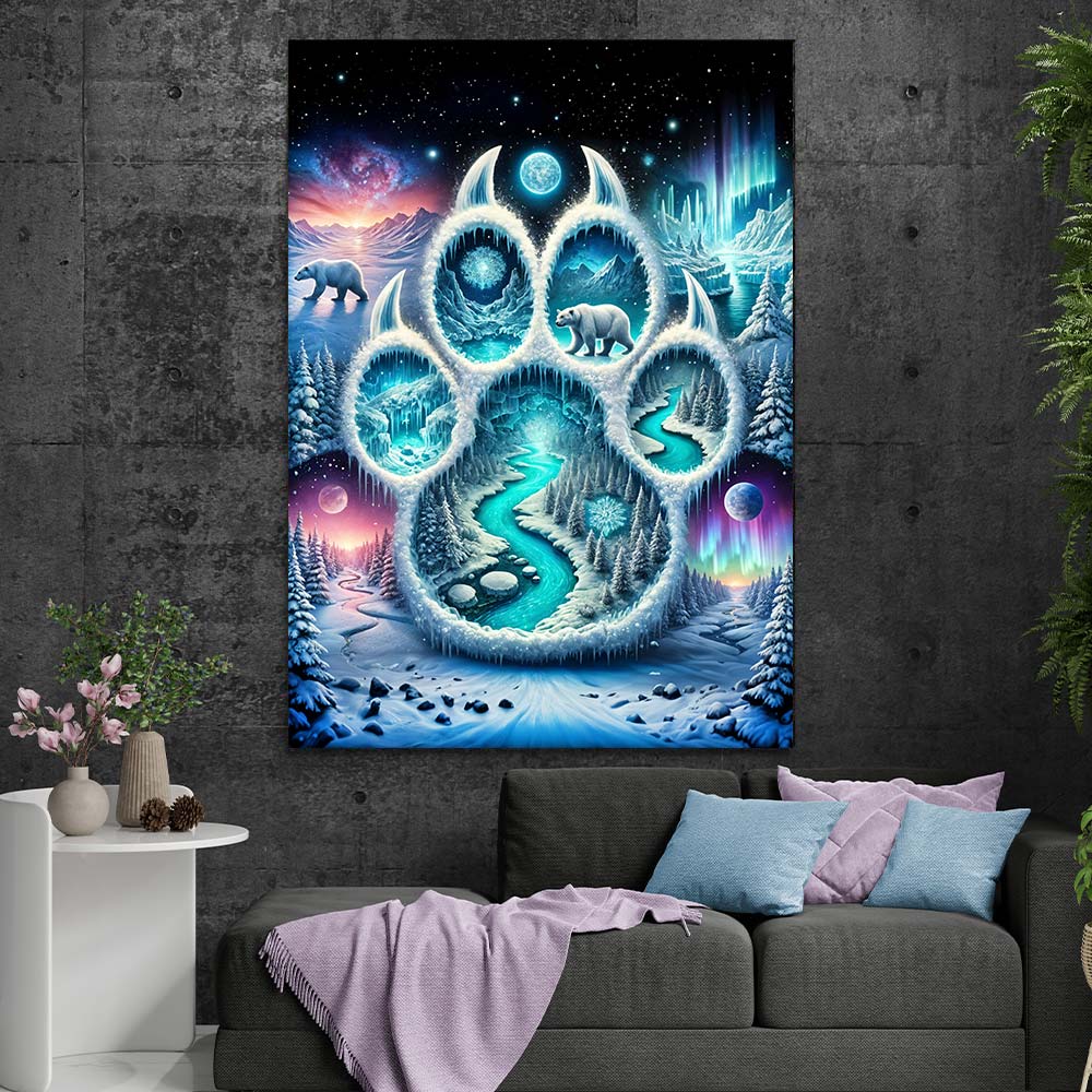 5D Diamond Painting – Pfotenspur des Nordlichts, unique-diamond