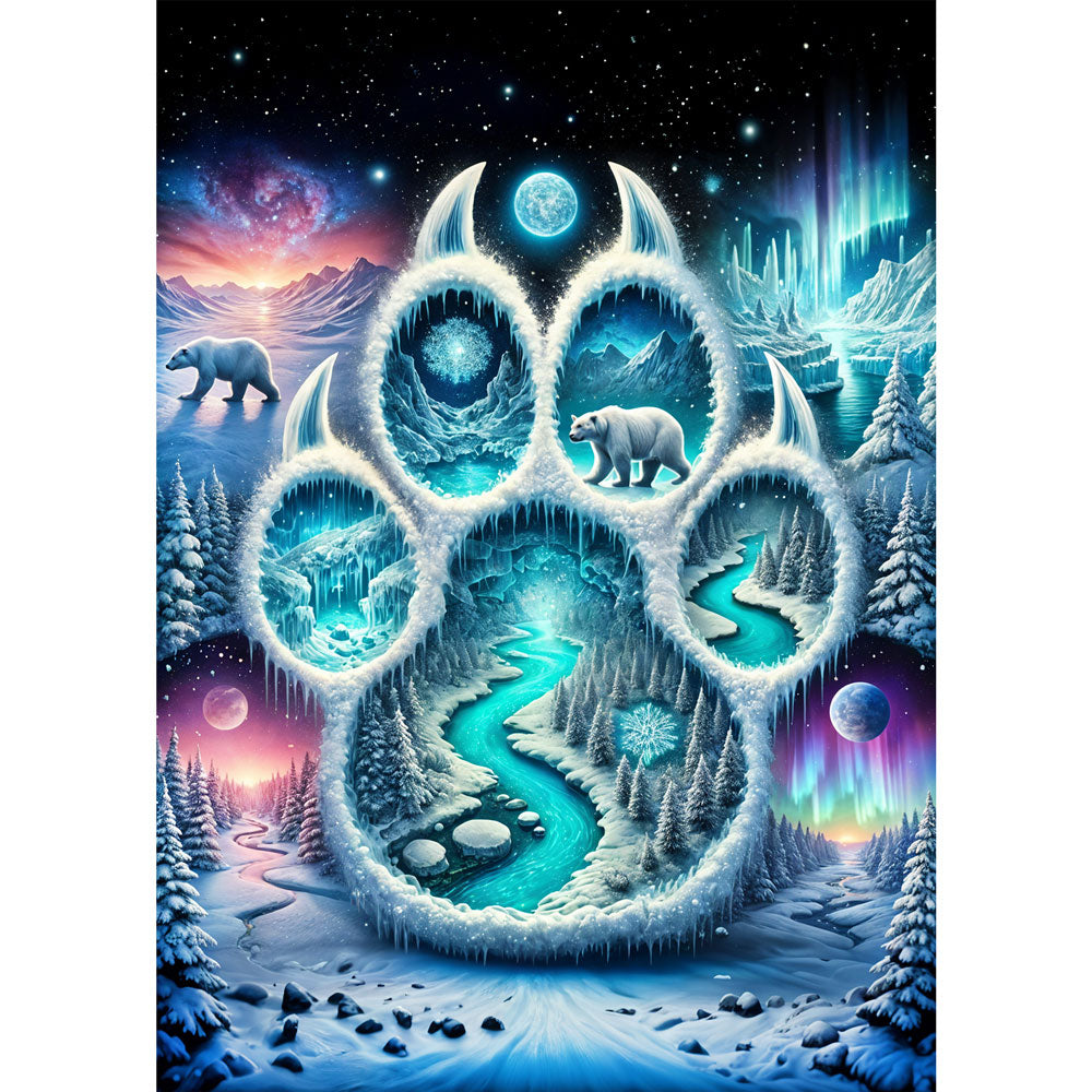 5D Diamond Painting – Pfotenspur des Nordlichts, unique-diamond