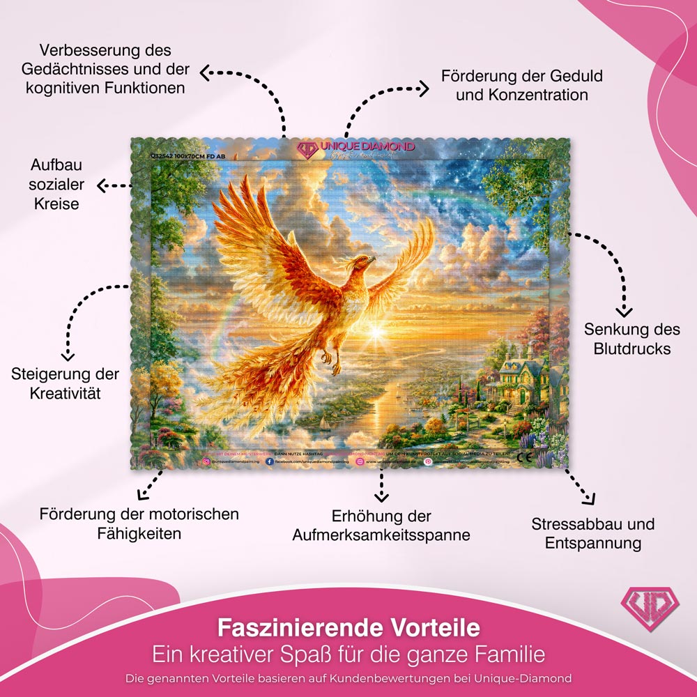 5D Diamond Painting – Phönix über dem Tal der Träume