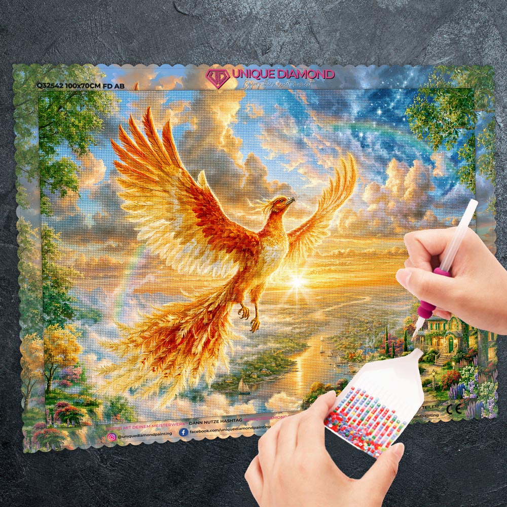 5D Diamond Painting – Phönix über dem Tal der Träume