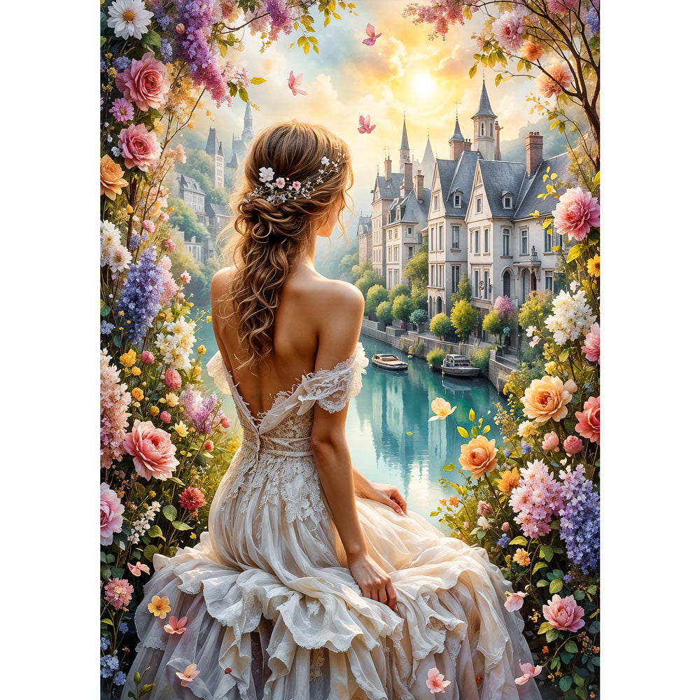 5D Diamond Painting – Princess of the Blooming River Unique-Diamond