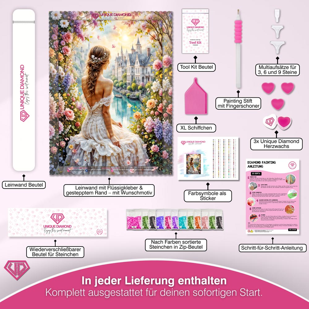 5D Diamond Painting – Princess of the Blooming River Unique-Diamond