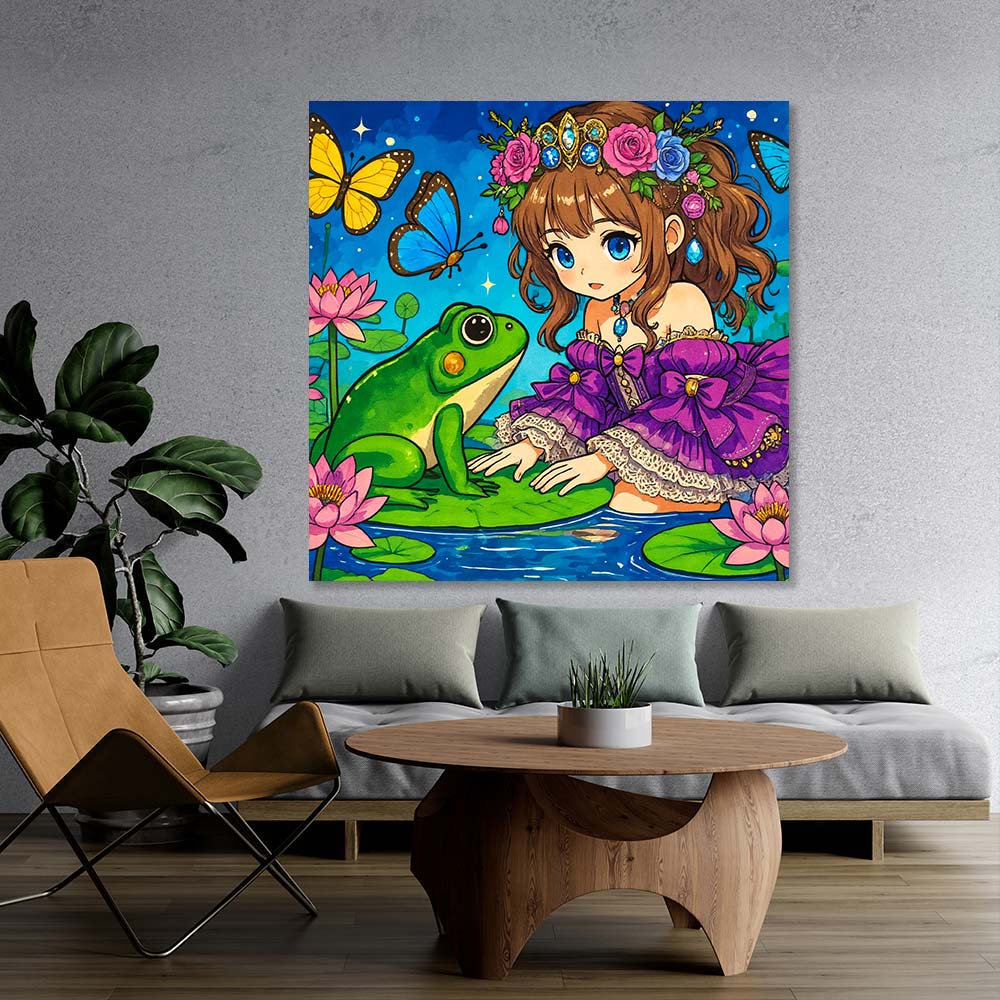 5D Diamond Painting – Prinzessin Lilia und der Froschkönig Unique-Diamond