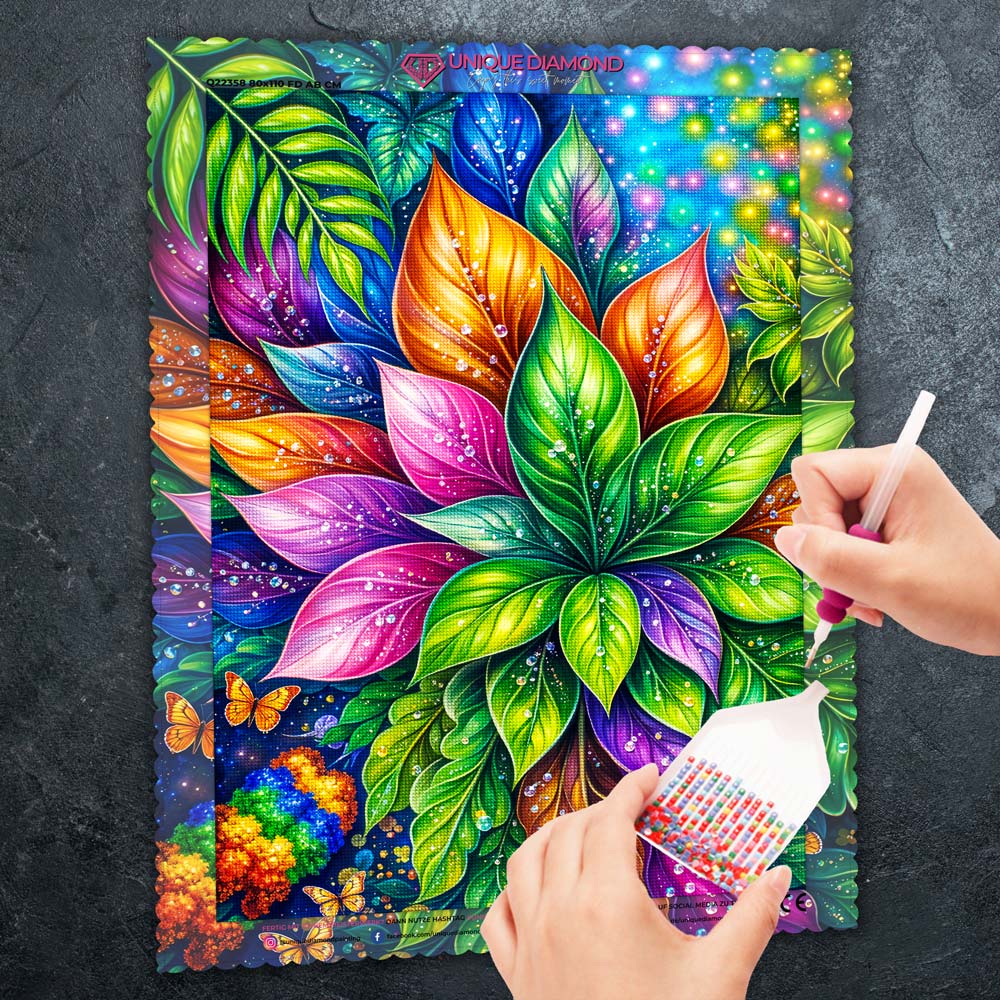 5D Diamond Painting – Rainbow Leaves
