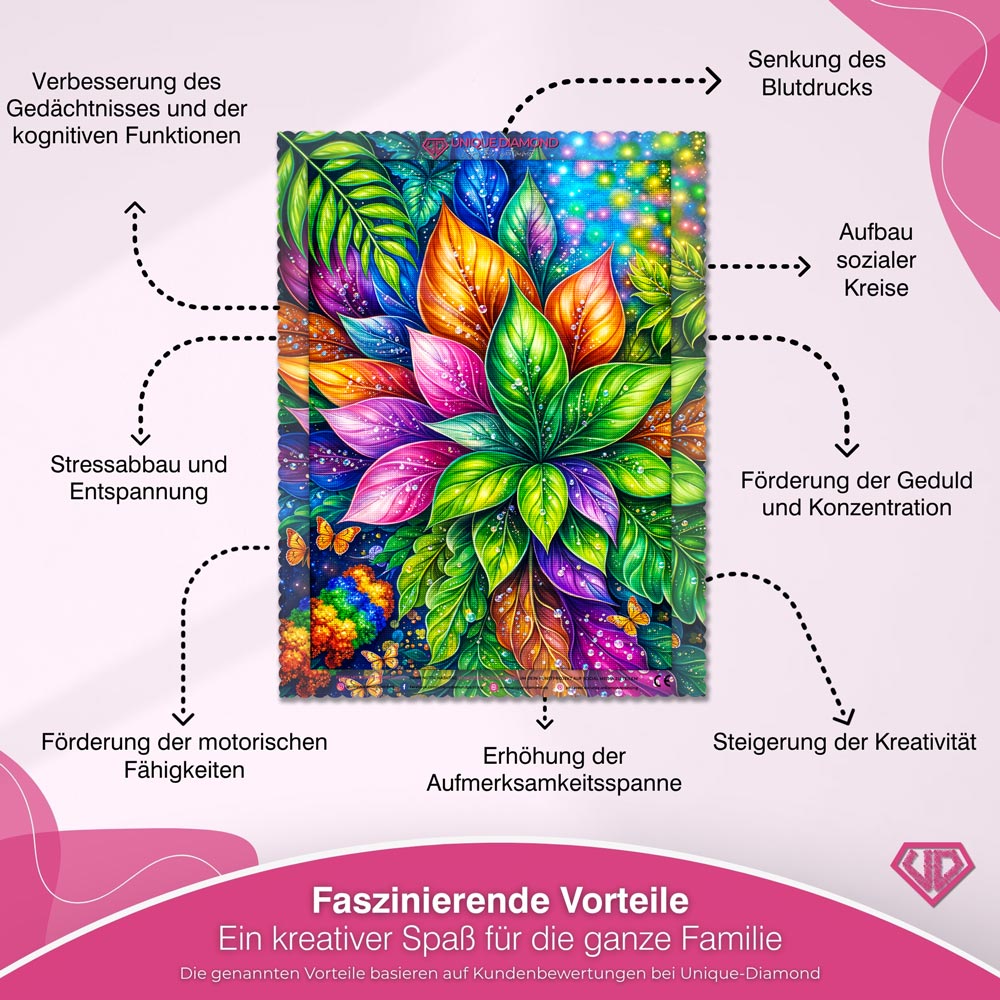 5D Diamond Painting – Rainbow Leaves
