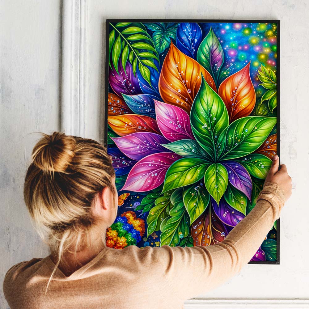 5D Diamond Painting – Rainbow Leaves