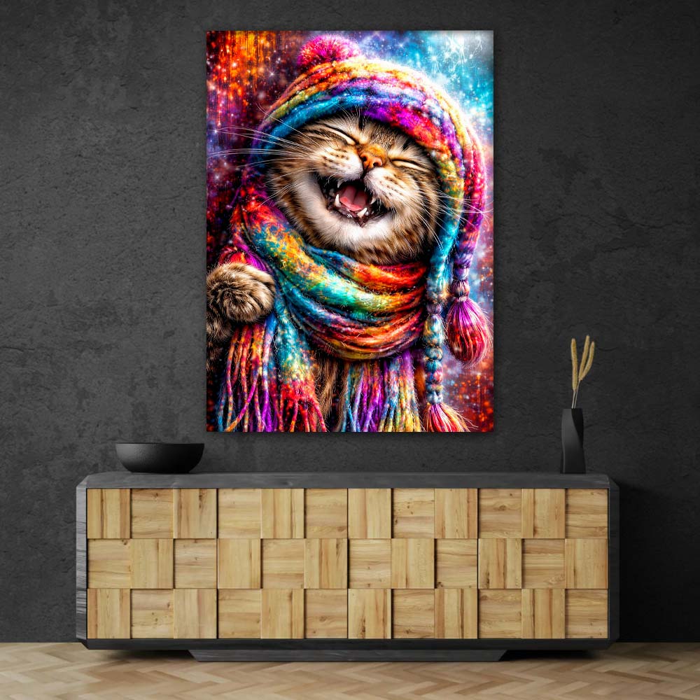 5D Diamond Painting – Rainbow Winter Cat