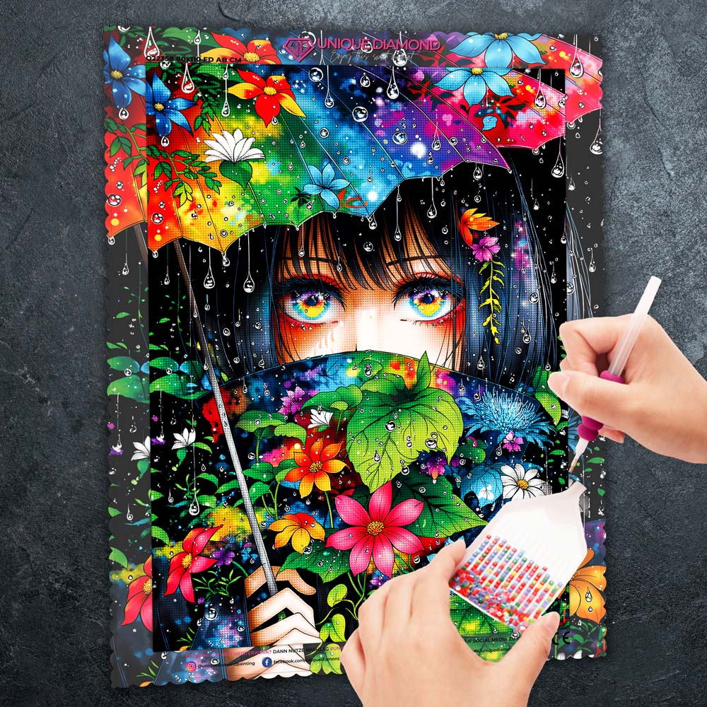 5D Diamond Painting – Rainlit Bloom