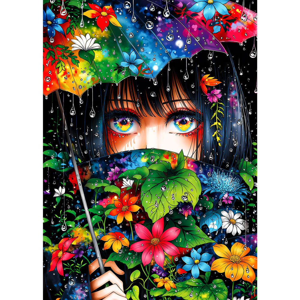 5D Diamond Painting – Rainlit Bloom | Unique Diamond