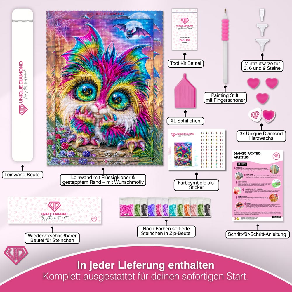 5D Diamond Painting – Regenbogenkobold der Halloween-Nacht