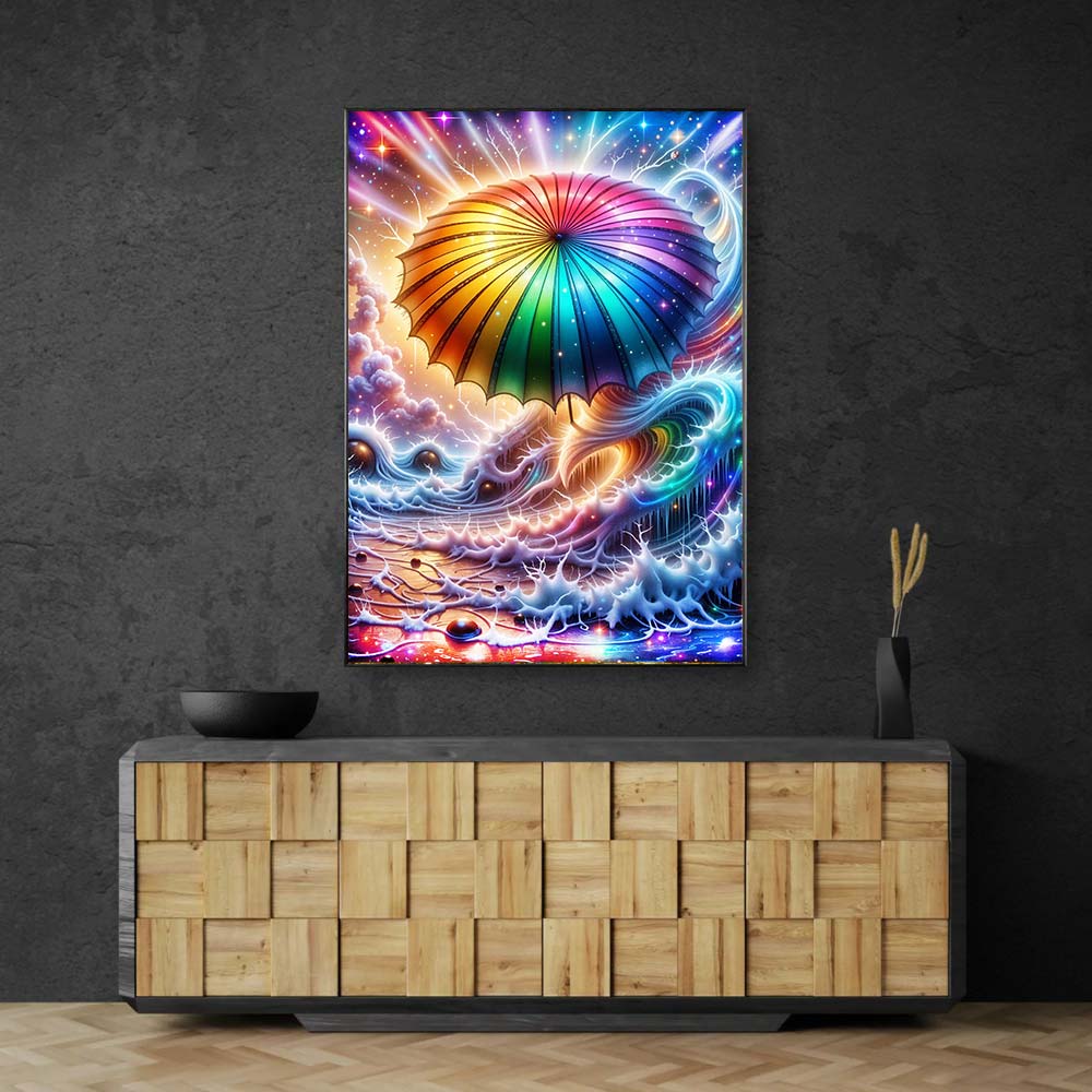 5D Diamond Painting – Regenbogenschirm der Gezeiten, unique-diamond