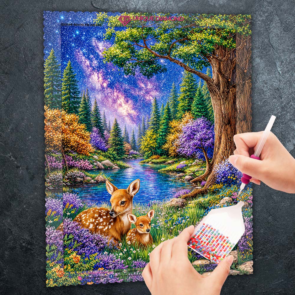 5D Diamond Painting – Rehkitz Elin & Nilo, Unique-Diamond