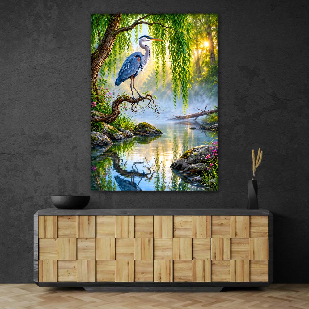5D Diamond Painting – Reiher am Morgennebel