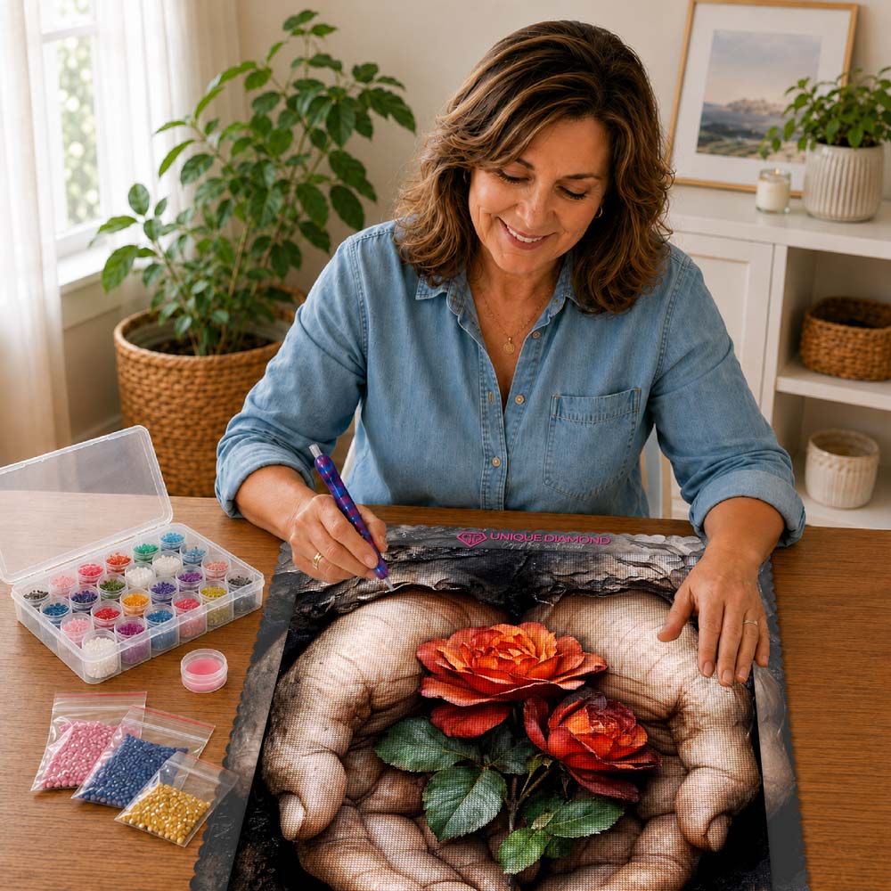 5D Diamond Painting – Rosen der Hoffnung