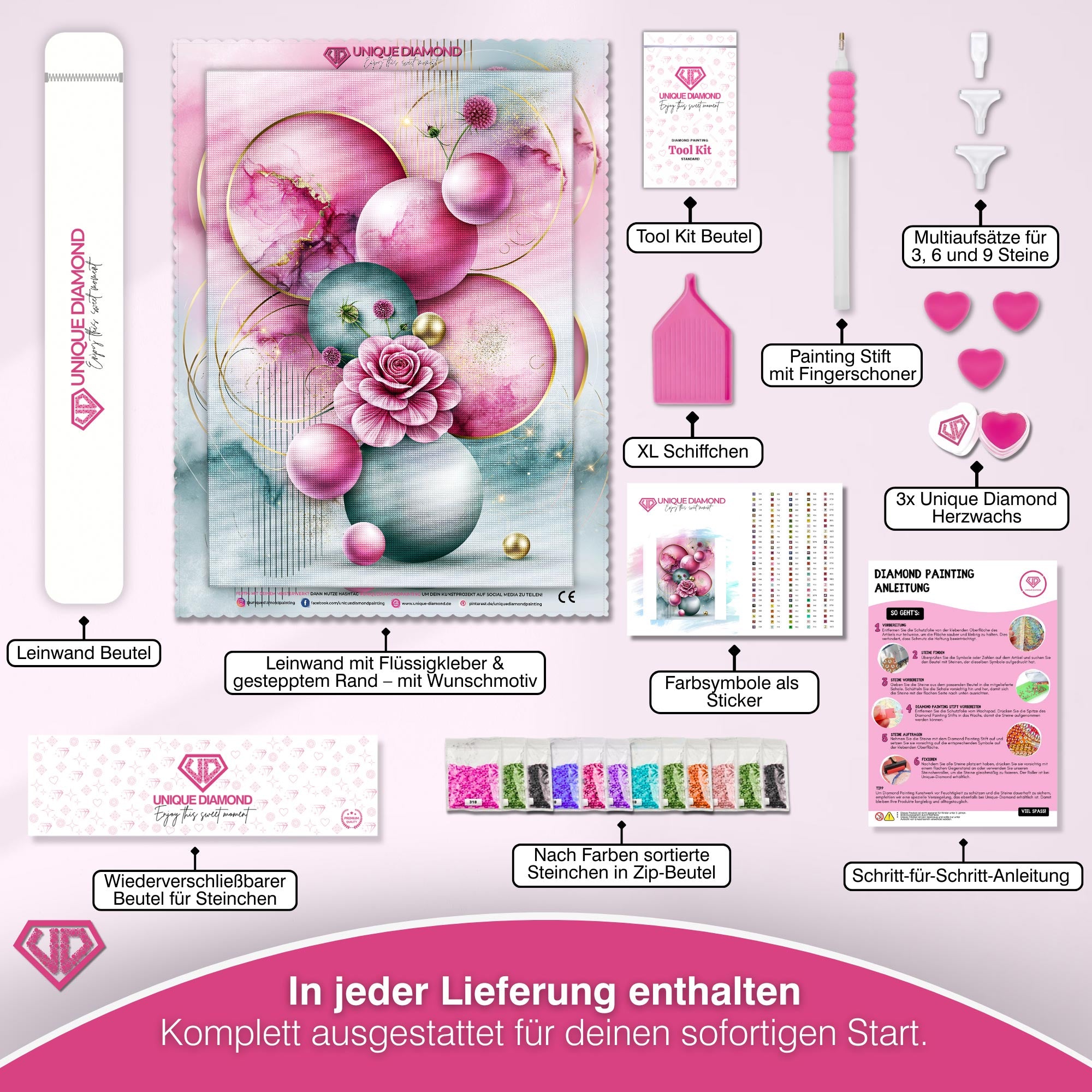 5D Diamond Painting – Rosengoldene Balance