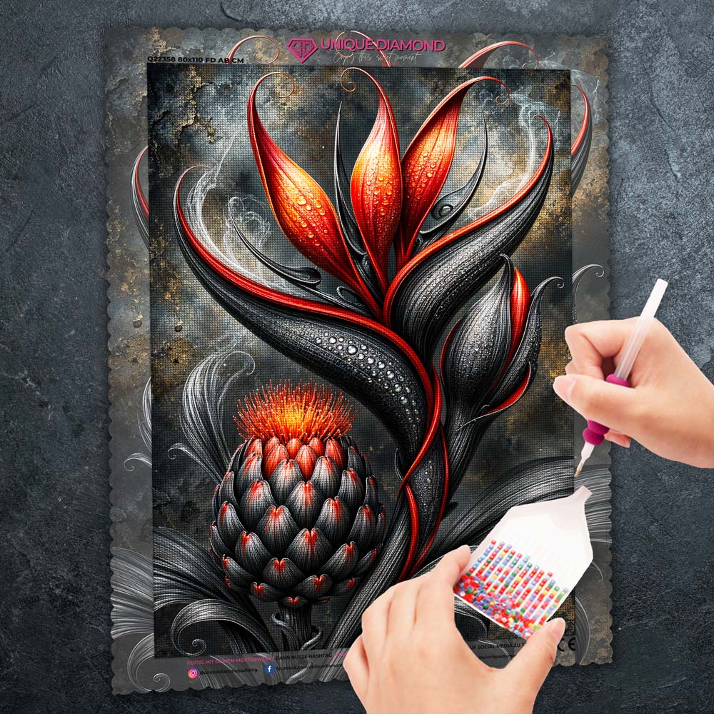 5D Diamond Painting – Rubinblüte der Nacht