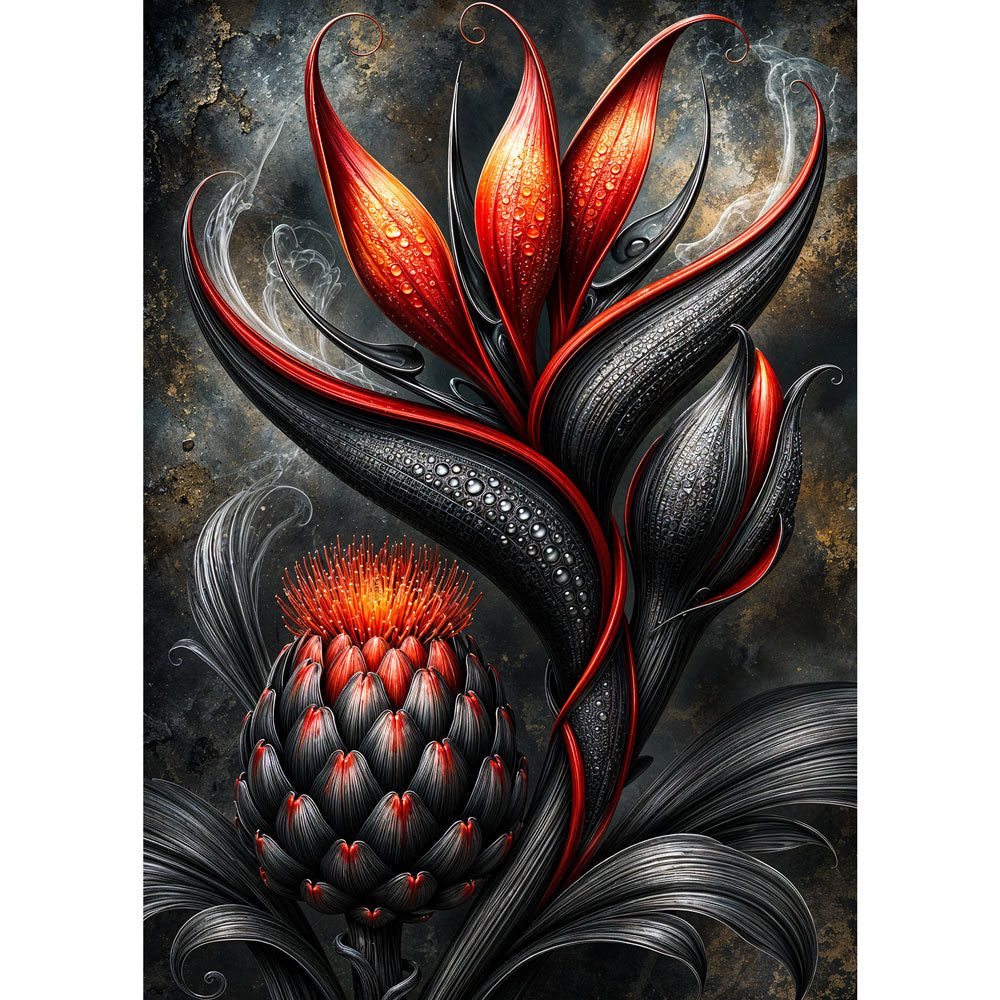 5D Diamond Painting – Rubinblüte der Nacht | Unique Diamond
