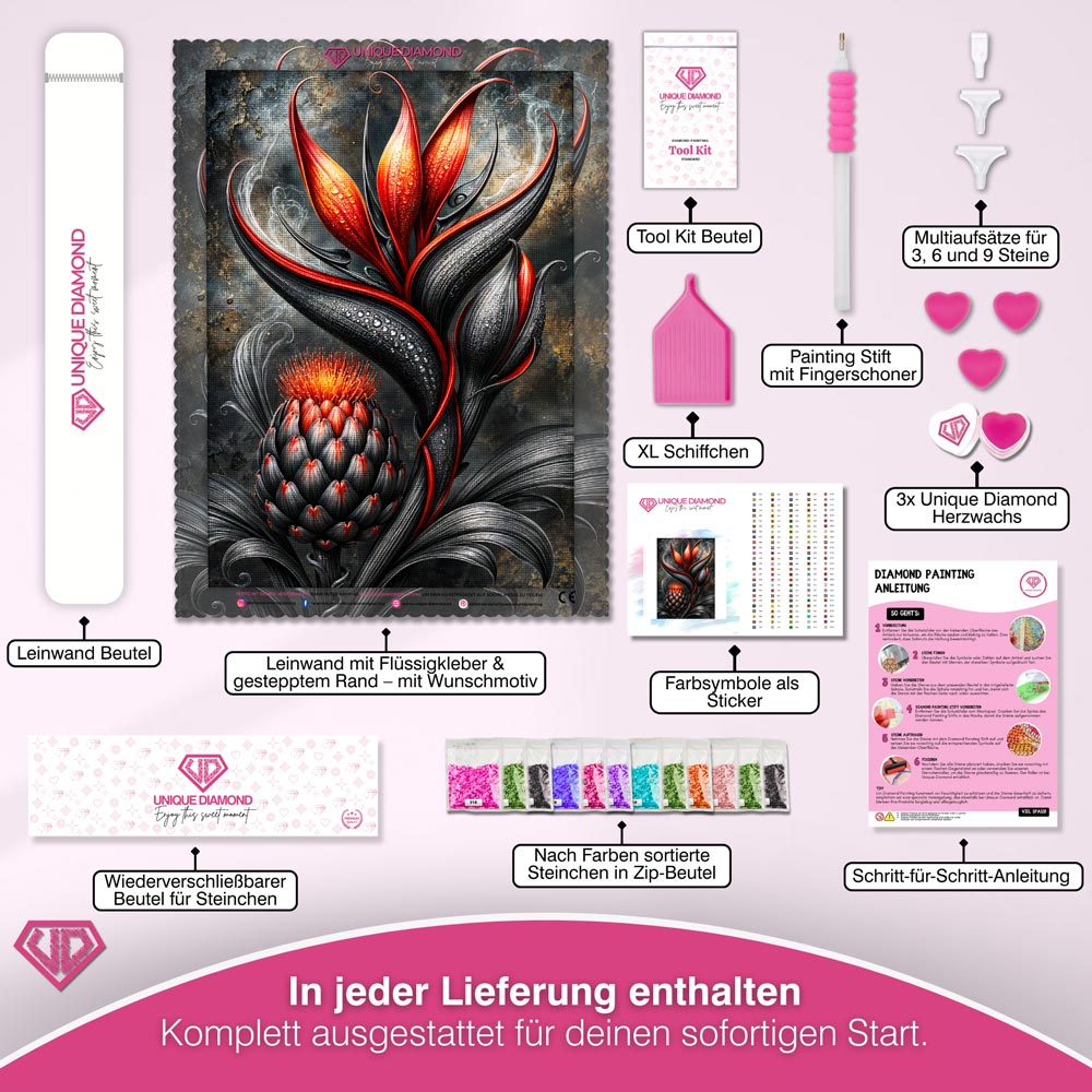 5D Diamond Painting – Rubinblüte der Nacht